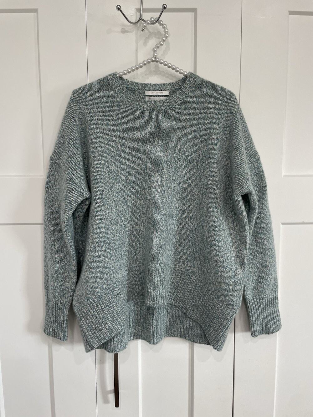 Nordstrom Signature Women's Small Cashmere Crewneck Sweater Blue Grey Heather